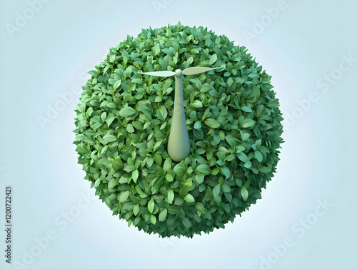 Green Sphere Covered in Lus...