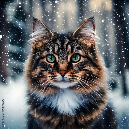 Majestic Cat Gazes Serenely...