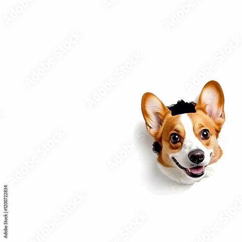 Cute Dog Peeking Through To...