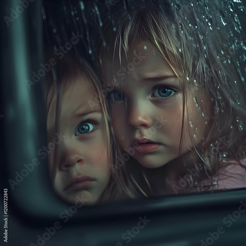 Two Children Gaze Through a...