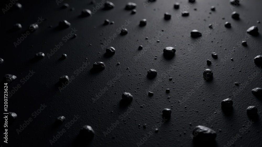 A glossy black canvas adorned with sparkling, randomly scattered droplets of water in varying sizes and shapes, creating a mesmerizing texture and depth. A glossy black canvas adorned with sparkling, randomly scattered droplets of water in varying sizes and shapes, creating a mesmerizing texture and depth.