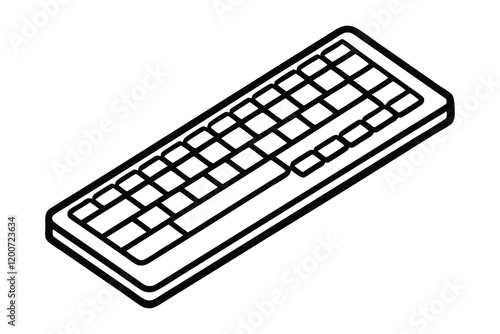 Wireless computer keyboard line art vector design.eps