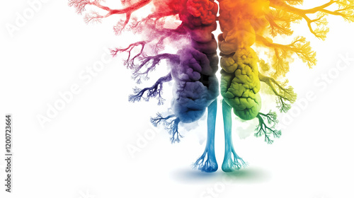 Colorful Lungs Illustration...
