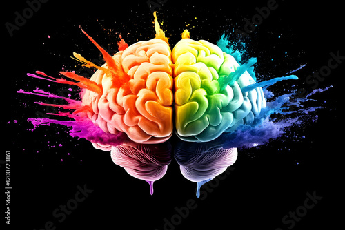 Colorful Brain Illustration...