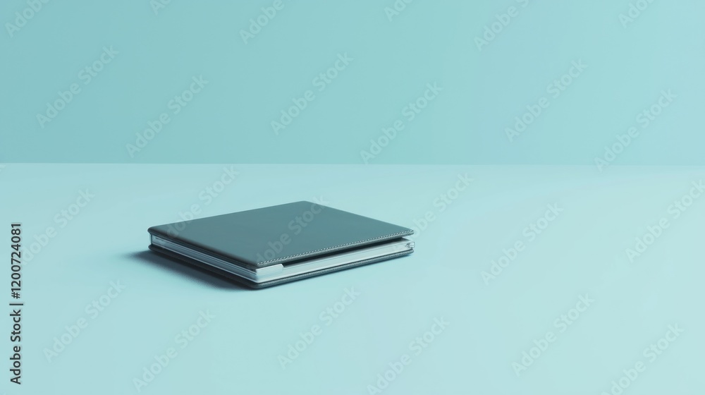 Closed book, blue studio, minimal background, product shot Closed book, blue studio, minimal background, product shot