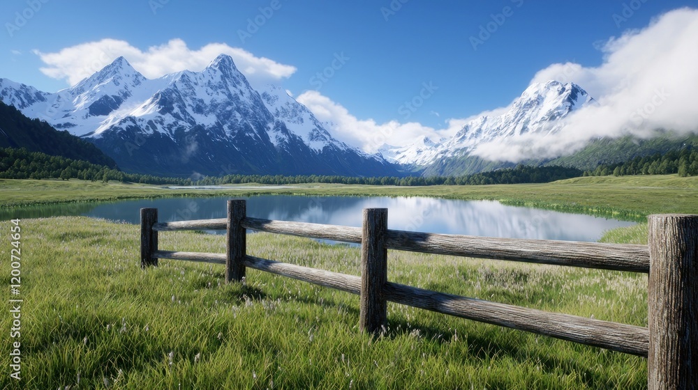 Serene Mountain Lake Landscape Serene Mountain Lake Landscape