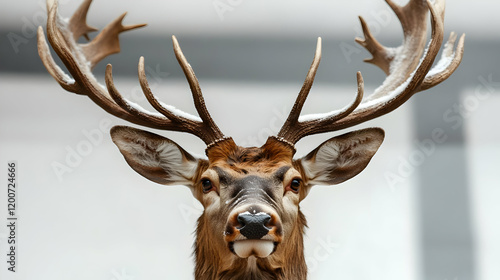 Majestic Deer with Snow-Dus...