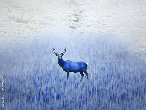 Blue Deer Stands Majestical...