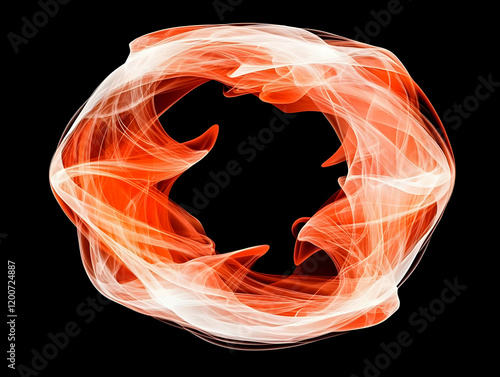 Abstract Orange and White S...