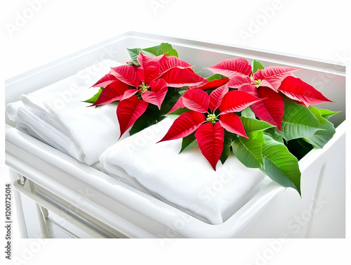 Red Poinsettia Flowers Rest...