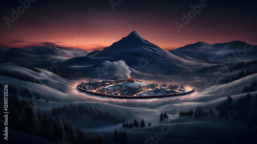 Circular Train Track Encirc...