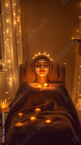 Woman relaxes with a cosmet...
