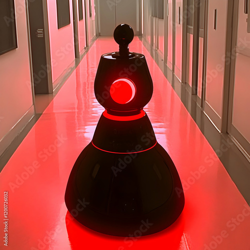 Black Robot with Red Light ...