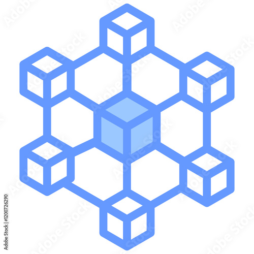 Blockchain Blue Icon