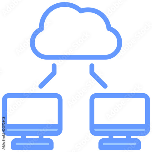 Cloud Computing Blue Icon