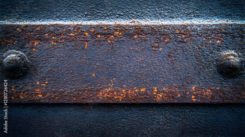 Rusty Metal Plate with Rive...