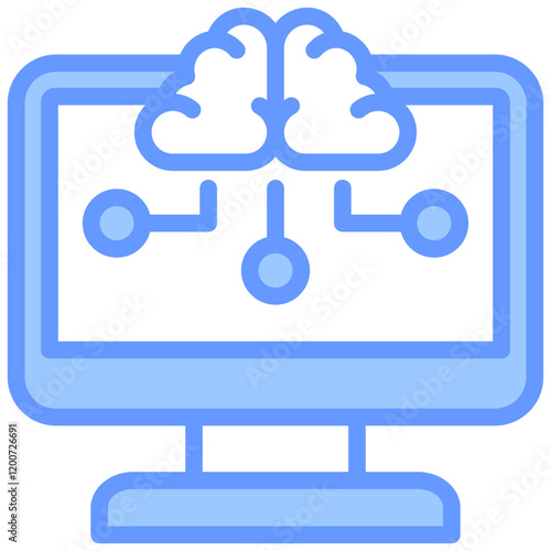 Cognitive Computing Blue Icon