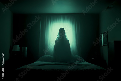 Ghostly Figure Stands by Wi...