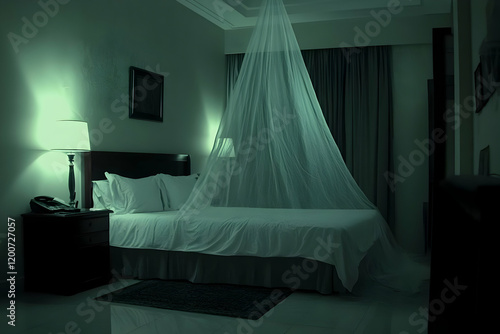 Dark Green Bedroom Shows Be...
