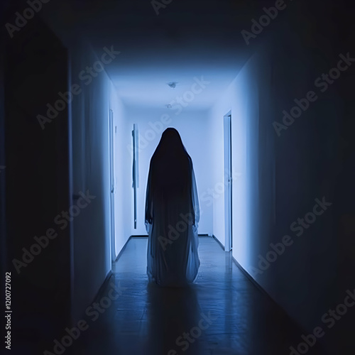 Ghostly Figure Stands in Da...