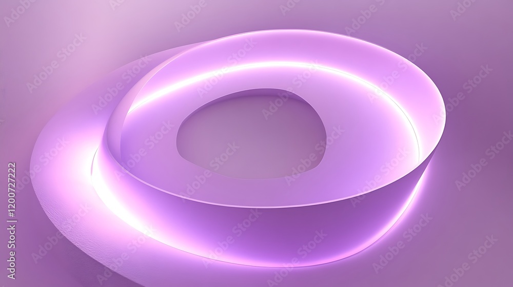 Abstract Purple Curved Form with Glowing Inner Light Abstract Purple Curved Form with Glowing Inner Light