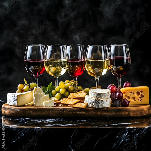 Wine glasses filled with re...