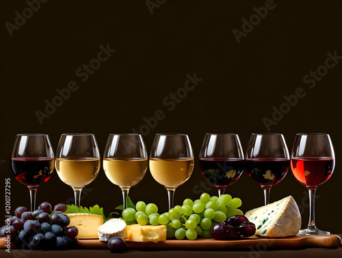 Wine Glasses Filled with Re...
