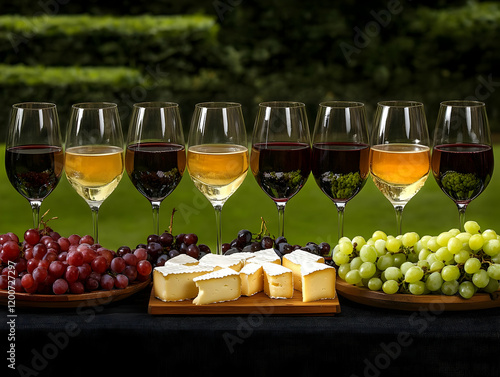 Wine Glasses Filled with Re...