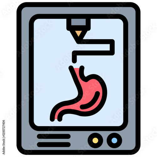 3D Bioprinting Outline Color Icon