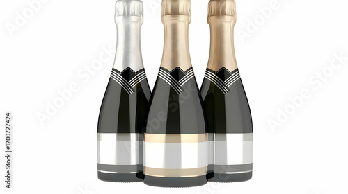Three Champagne Bottles Sta...