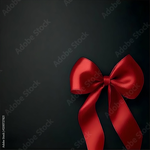 Elegant Red Bow on a Dark B...