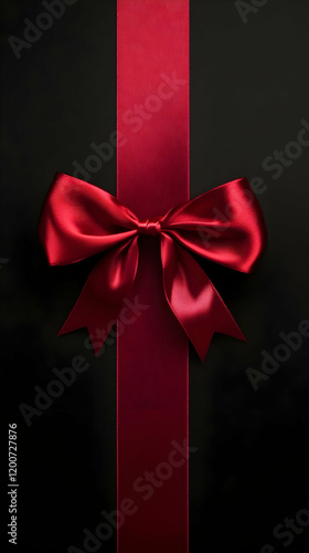 Elegant Red Ribbon Bow on a...