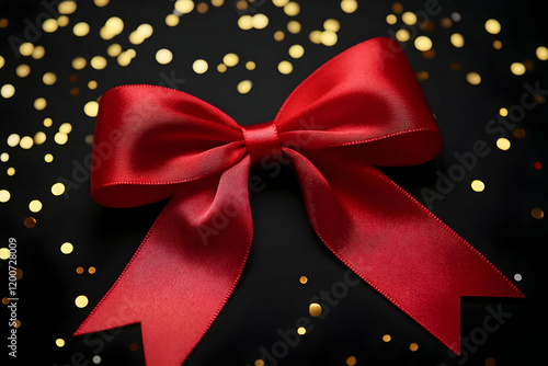 Elegant Red Ribbon Bow Deco...
