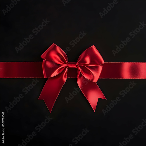 Red Ribbon Bow Tied Elegant...