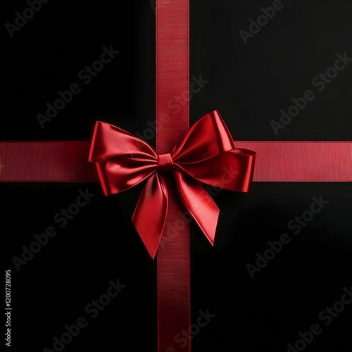 Elegant Red Ribbon Bow on B...