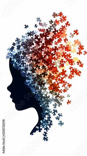 Silhouette Head with Disint...