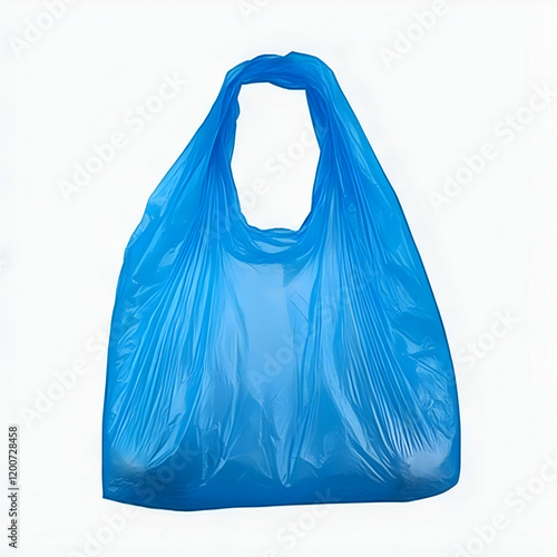 Blue Plastic Bag Isolated o...