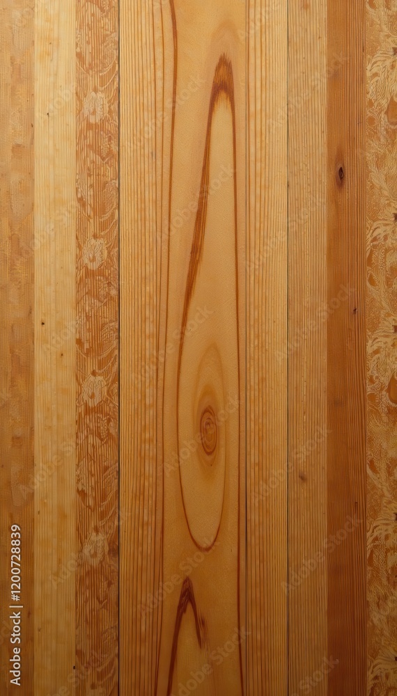 Fototapeta premium Wood grain pattern with light brown tone on a smooth surface , rustic, wood panel