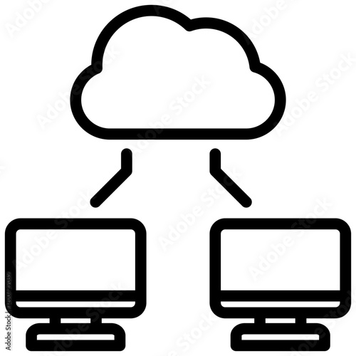 Cloud Computing Outline Icon