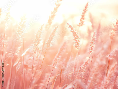Soft Pink Grass Swaying Gen...