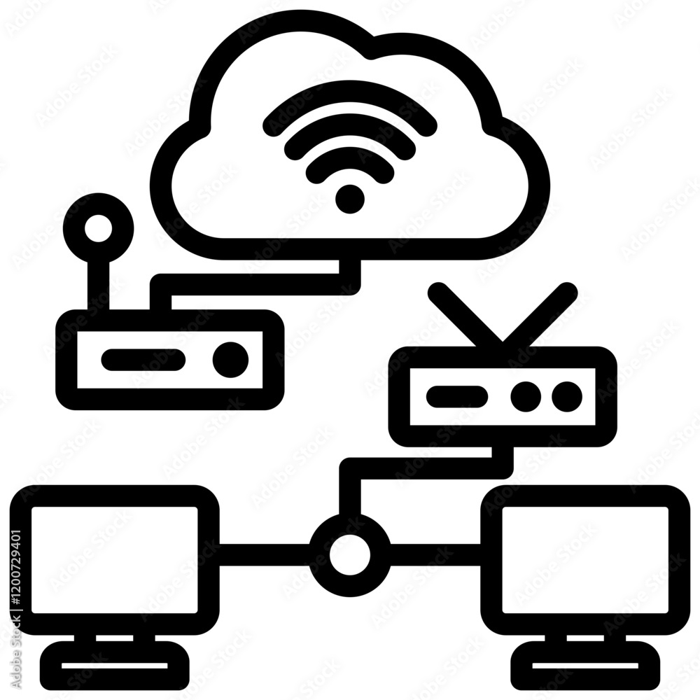 Internet Connectivity Outline Icon Internet Connectivity Outline Icon