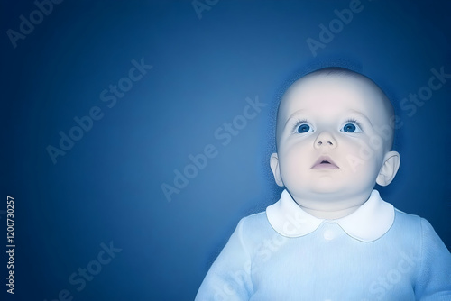 Baby Looks Upward with Wond...
