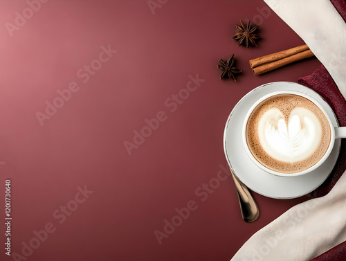 Coffee Cup Sits Elegantly w...