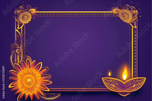 Illuminated Diya and Floral...
