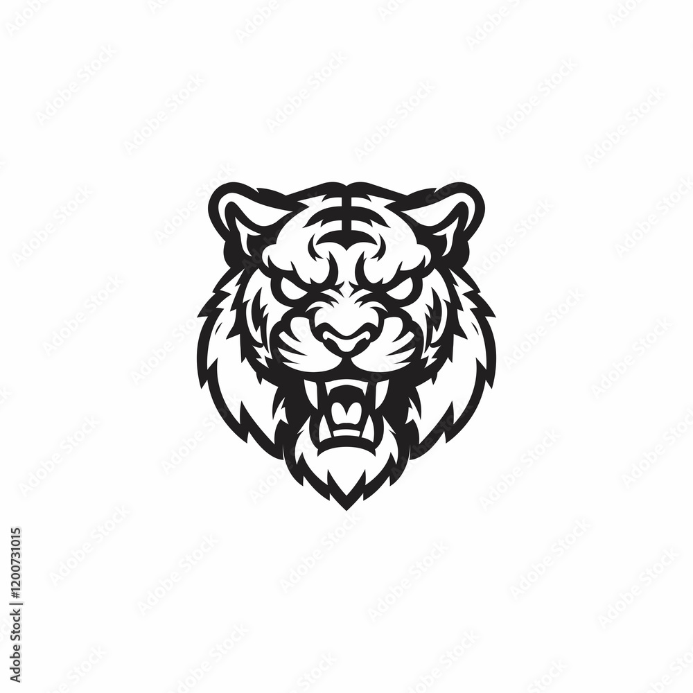 Obraz premium Vector of a tiger head.