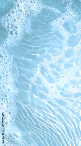 Light Blue Water with Foam ...