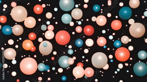 Colorful Floating Spheres Abstract Art