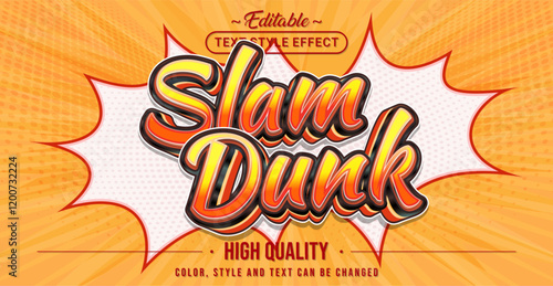 Editable text style effect -  Slam Dunk text style theme.