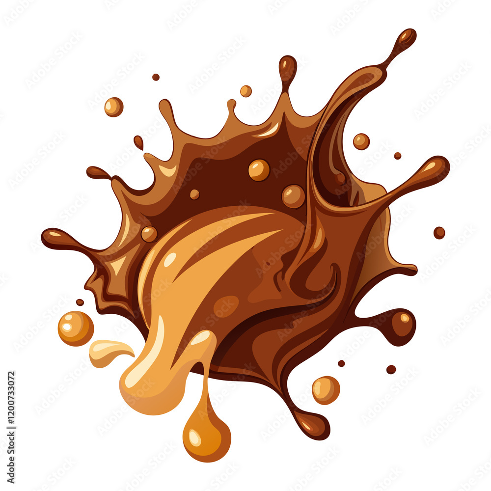 chocolate splash on white background generated Ai chocolate splash on white background generated Ai