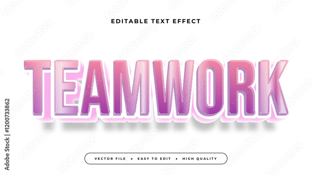 teamwork editable text effect 3d gradient typography design teamwork editable text effect 3d gradient typography design